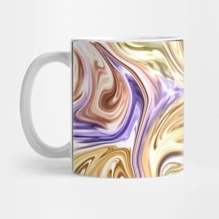 Trendy bright purple gold  liquid marble abstract swirl waves pattern Mug